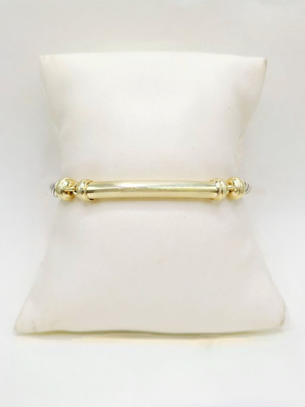 David Yurman Metro Station Gold Bar Cable Bracelet - 5mm - Size Medium - RARE